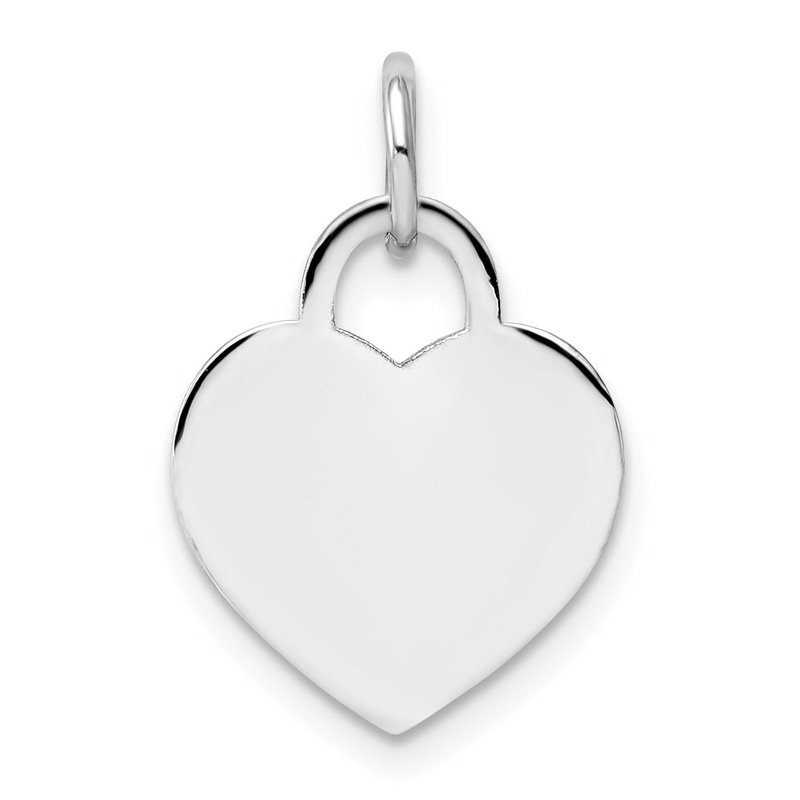 14k White Gold 14k White Gold Small Engravable Heart