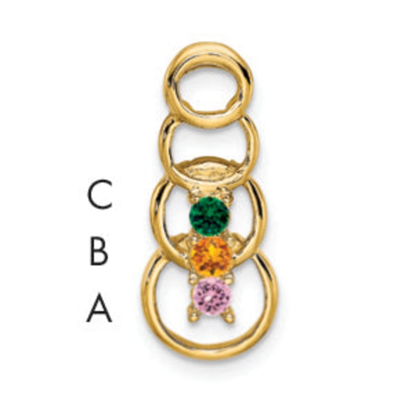 14k Yellow Gold 14k 3 Synthetic Stone Family Pendant