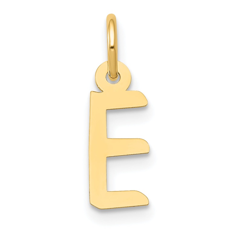 14k Yellow Gold 14k Small Slanted Block Letter E Initial Charm