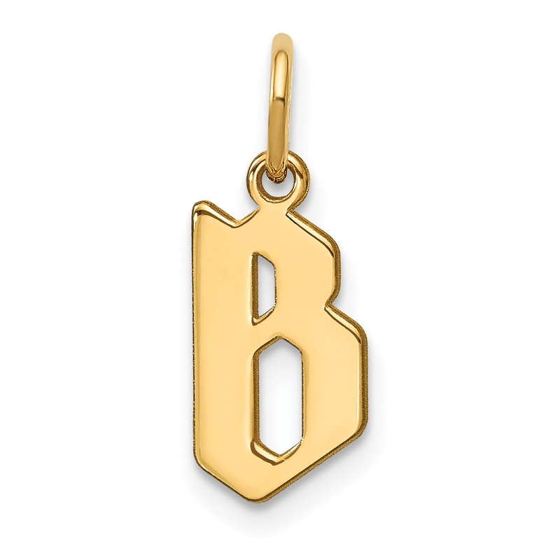 14k Yellow Gold 14ky Letter B Initial Pendant