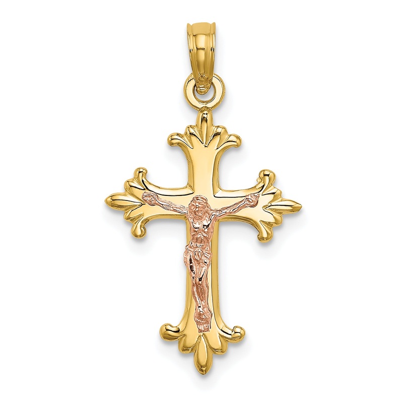 10K Two-Tone 10K Two-Tone Crucifix Charm