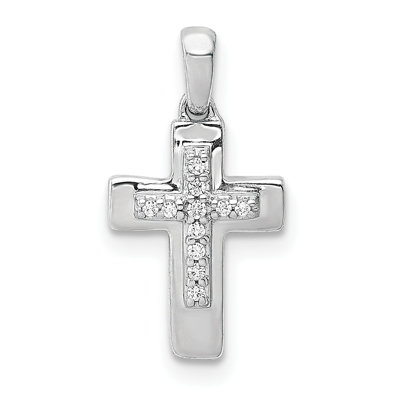 10K White Gold 10K Diamond Cross Pendant