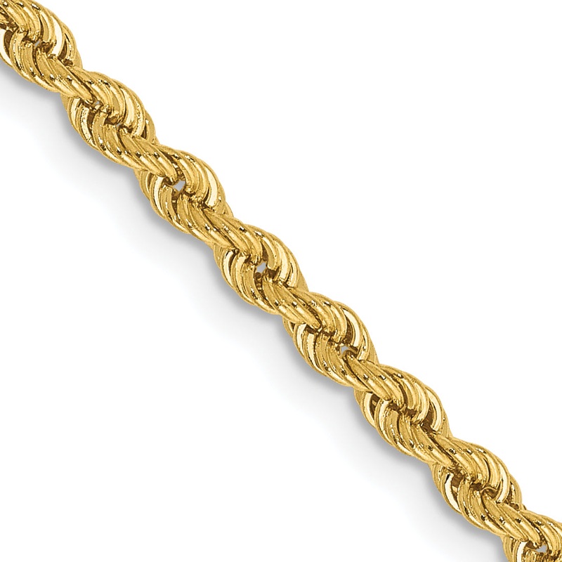 10K Yellow Gold 2.5mm Regular Rope Chain