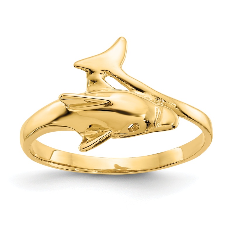 10K Yellow Gold Dolphin Ring
