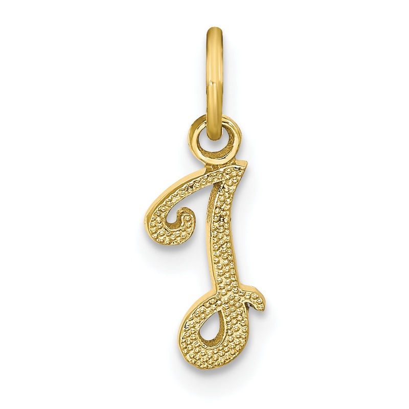 10K Yellow Gold Initial I Charm