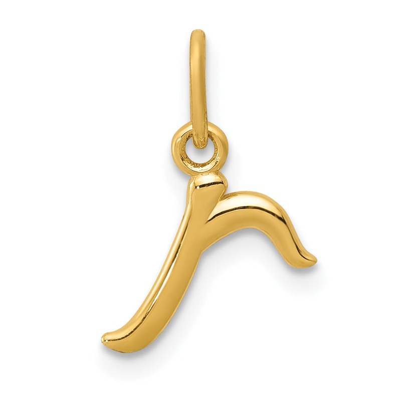 10K Yellow Gold Letter R Initial Charm
