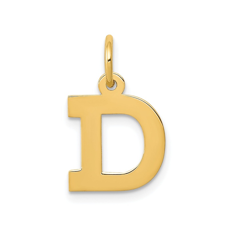 14k Yellow Gold 14k Small Block Letter D Initial Charm