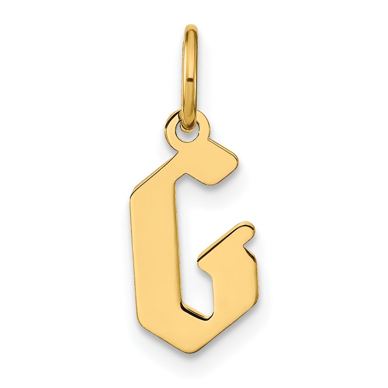 14k Yellow Gold 14ky Letter G Initial Pendant