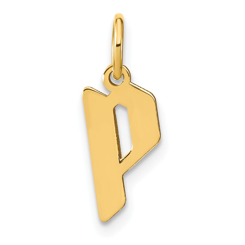 14k Yellow Gold 14ky Letter P Initial Pendant