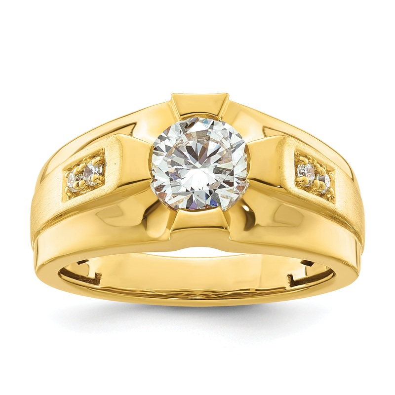 14k Yellow Gold 5/8 Ct. Lab Grown Diamond VS/SI+ G+ Certified Men’s Ring