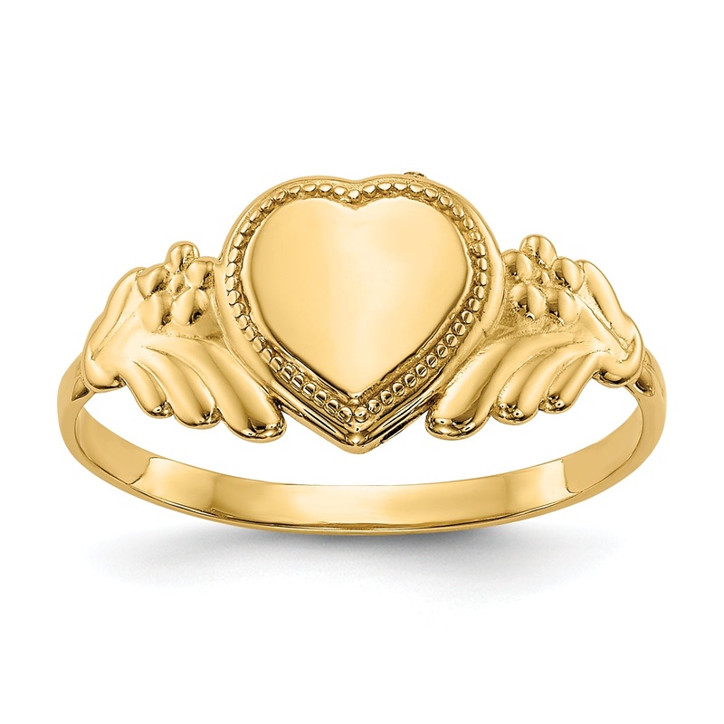 10K Yellow Gold Polished Heart Child’S Ring