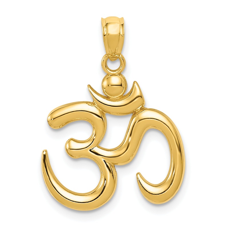 10K Yellow Gold Polished Om Symbol Pendant