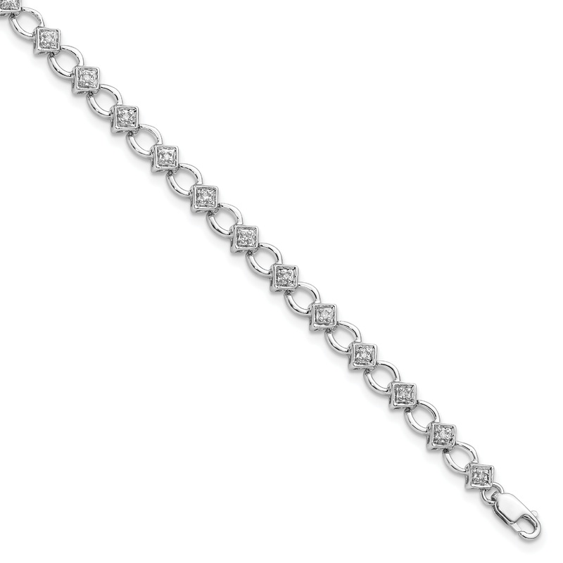 14k White Gold 1/6 Ct. Lab Grown Diamond VS/SI+ G+ 7 inch Bracelet