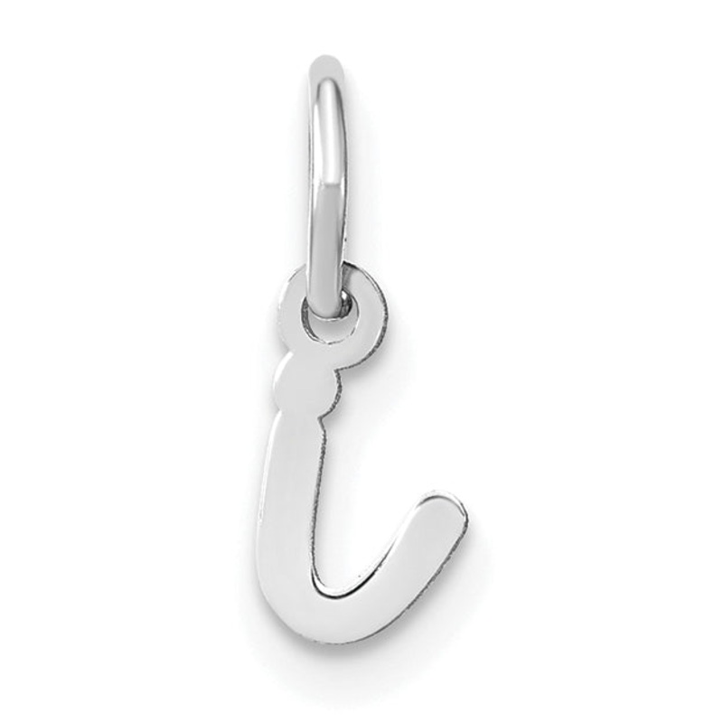 14k White Gold 14KW Lower case Letter I Initial Charm