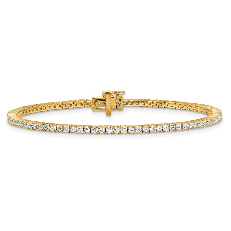 14k Yellow Gold 2 Ct. Lab Grown Diamond VS+ F+ Tennis Bracelet