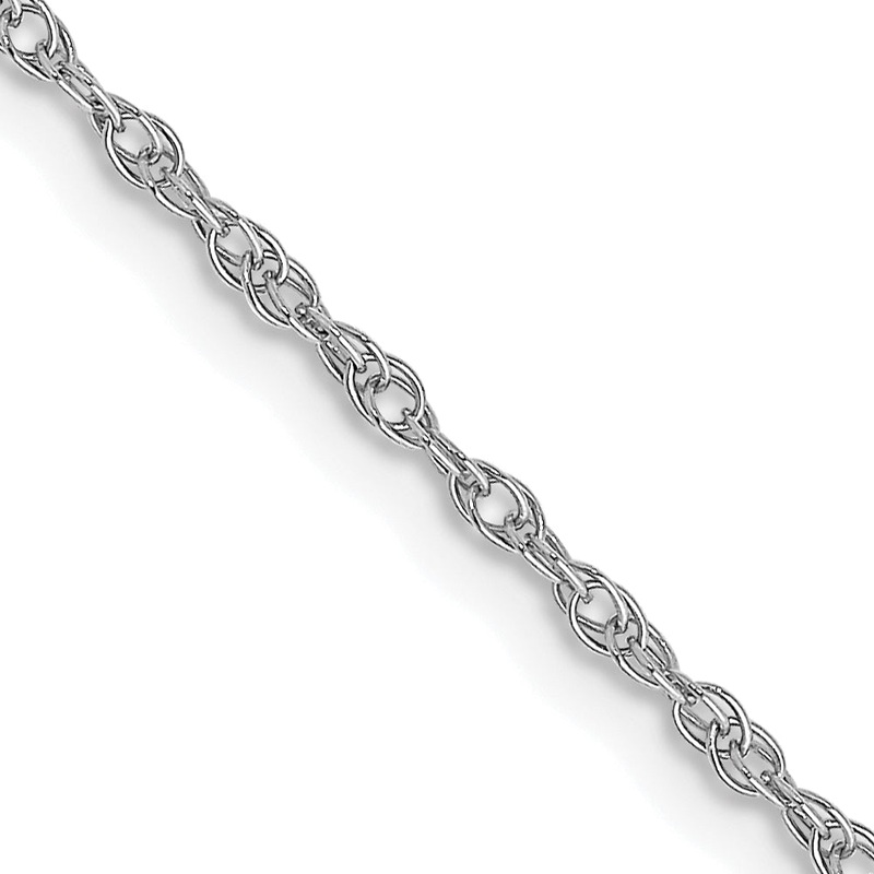 10K White Gold 10K 1.15mm Carded Cable Rope Chain