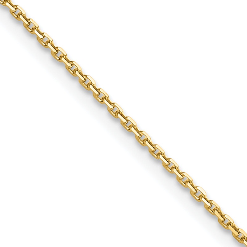 10K Yellow Gold 1.4mm D/C Round Open Link Cable Chain