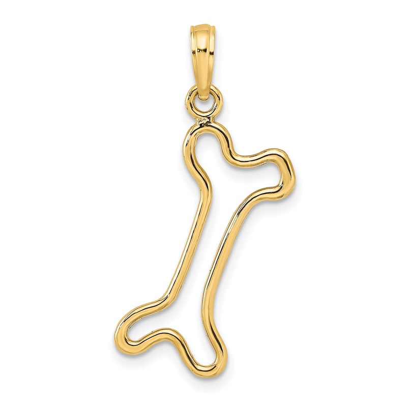 10K Yellow Gold 10K Cut-Out Polished Dog Bone Charm
