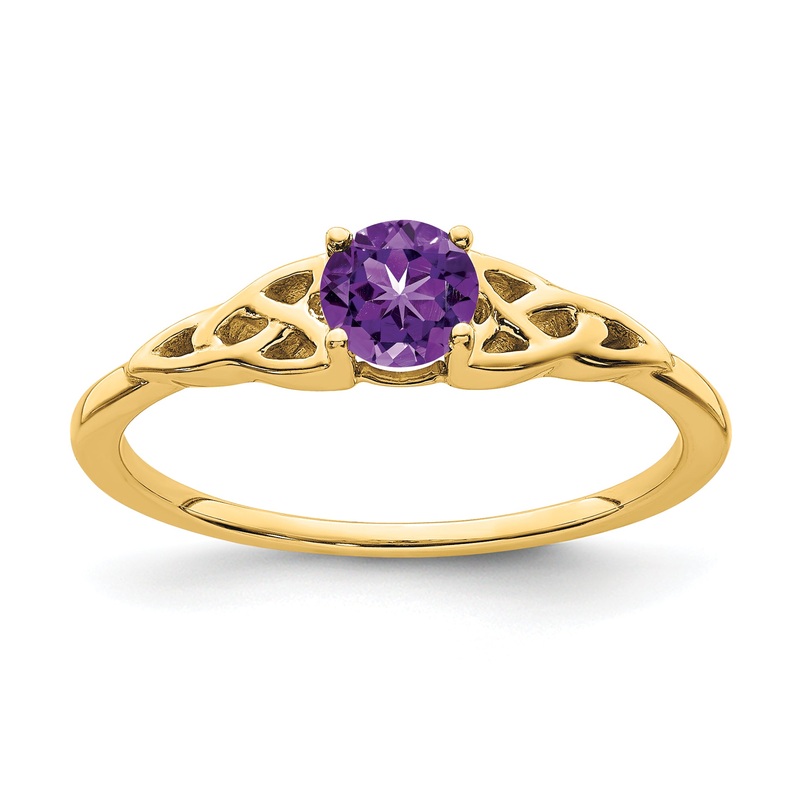 10K Yellow Gold Amethyst Celtic Knot Ring