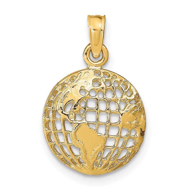 10K Yellow Gold Polished Globe Pendant