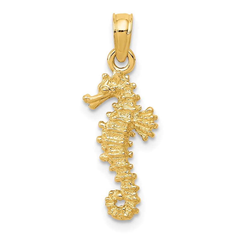 10K Yellow Gold Seahorse Pendant