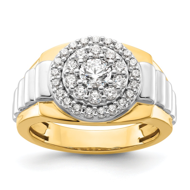 14k Two-Tone 1 1/4 Ct. Lab Grown Diamond VS/SI+ G+ Cluster Men’s Ring