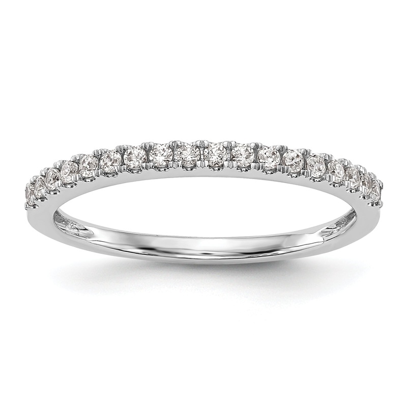 14k White Gold 1/5 Ct. Lab Grown Diamond VS/SI+ G+ Wedding Band Ring