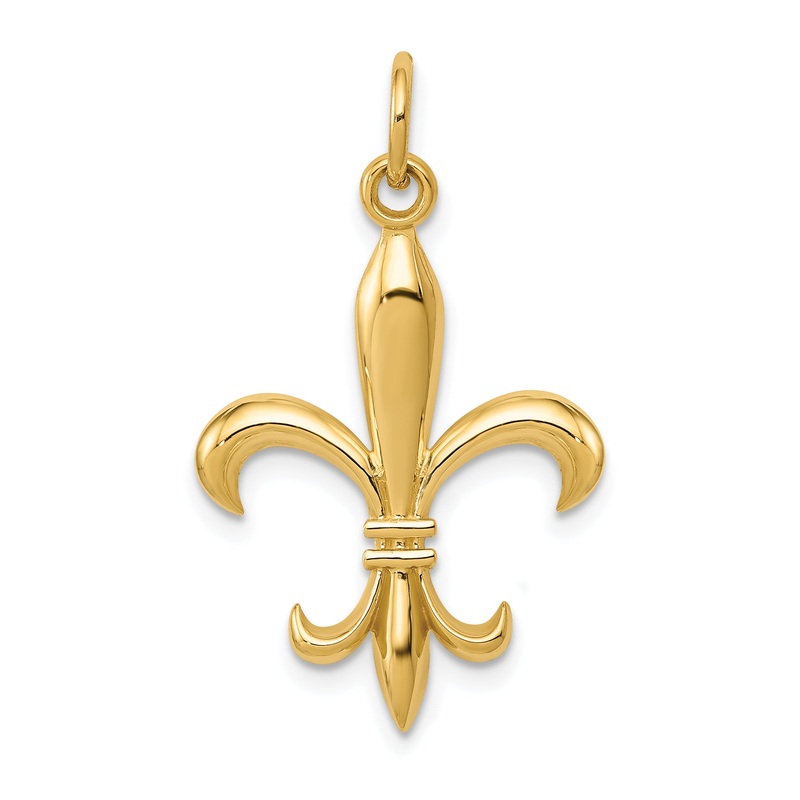 14k Yellow Gold 14k Hollow Fleur De Lis Charm