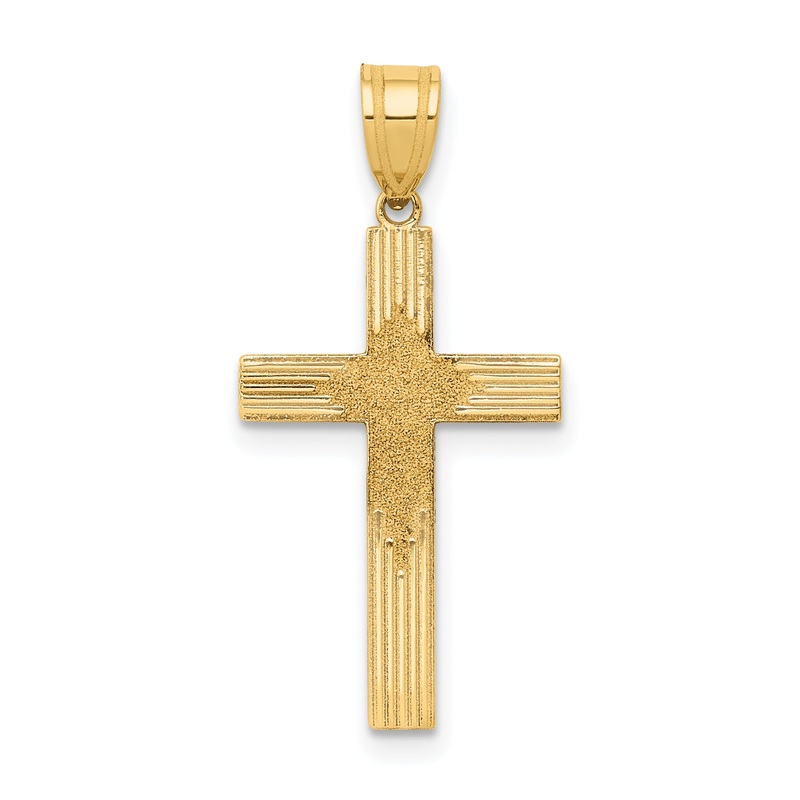 14k Yellow Gold 14K Laser Designed Cross