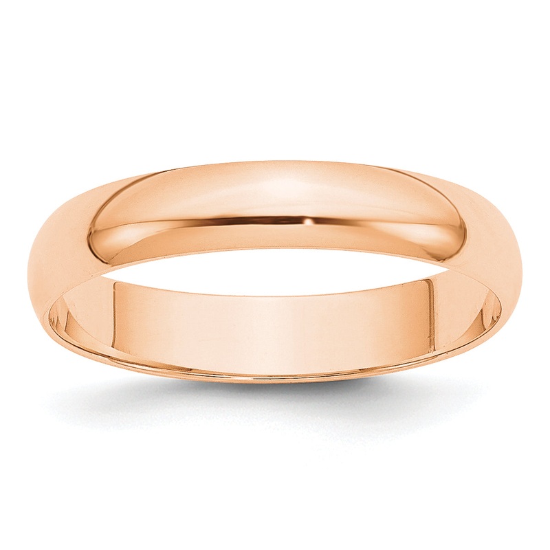 10K Rose Gold 4mm Lightweight Half Round Wedding Band Size 5.5