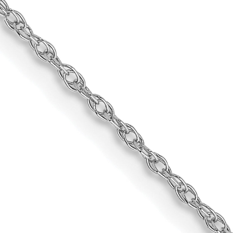 10K White Gold .7mm Carded Cable Rope Chain