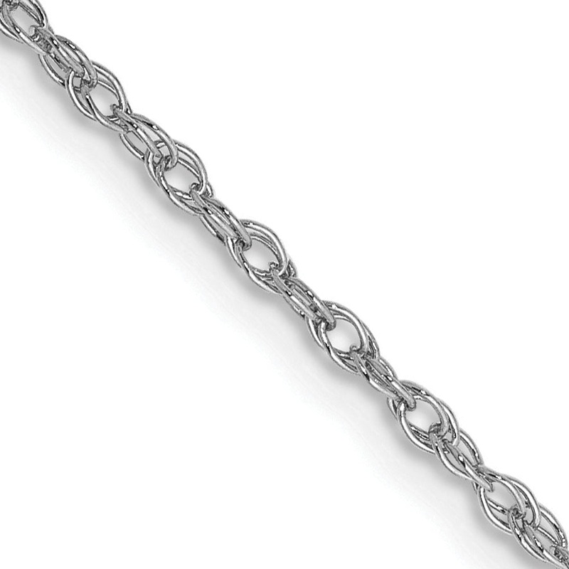 10K White Gold Wg 1.3mm Heavy-Baby Rope Chain