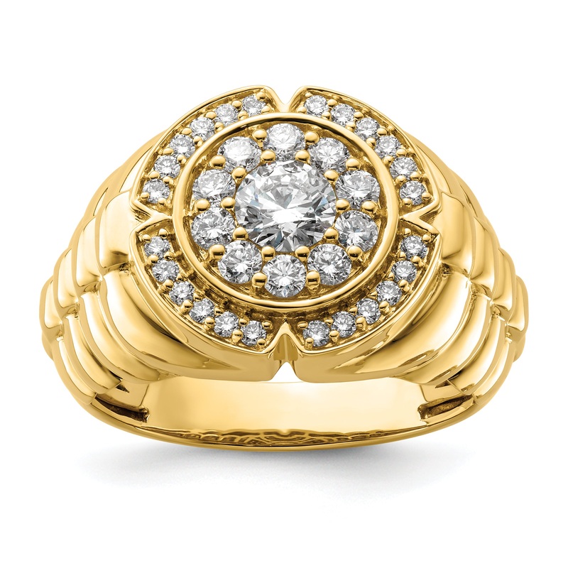 10k Yellow Gold 1 1/5 Ct. Lab Grown Diamond VS/SI+ G+ Men’s Cluster Ring