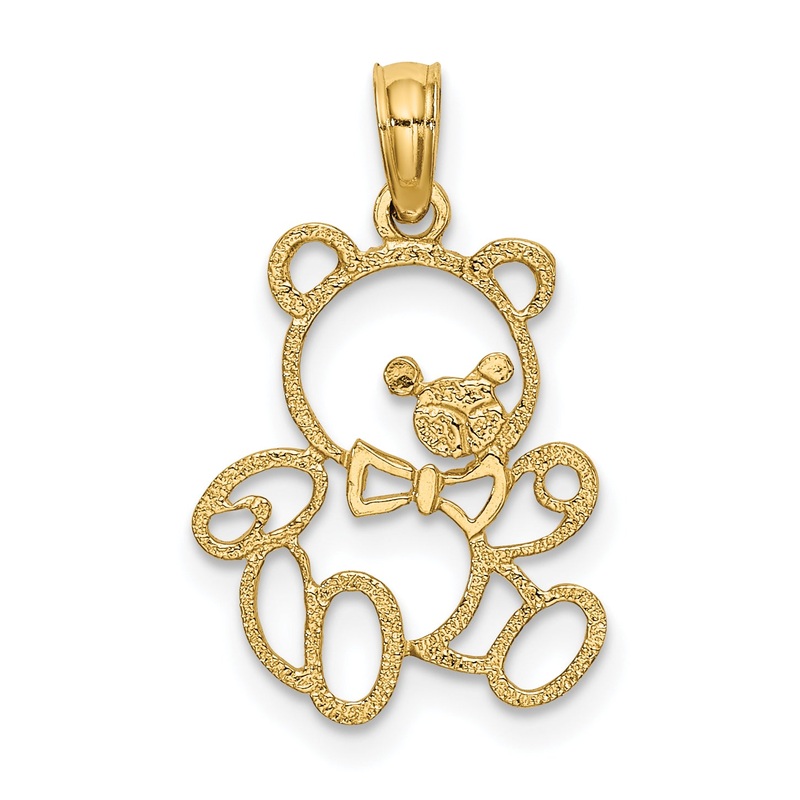 10K Yellow Gold 10K Cut Out Teddy Bear Charm
