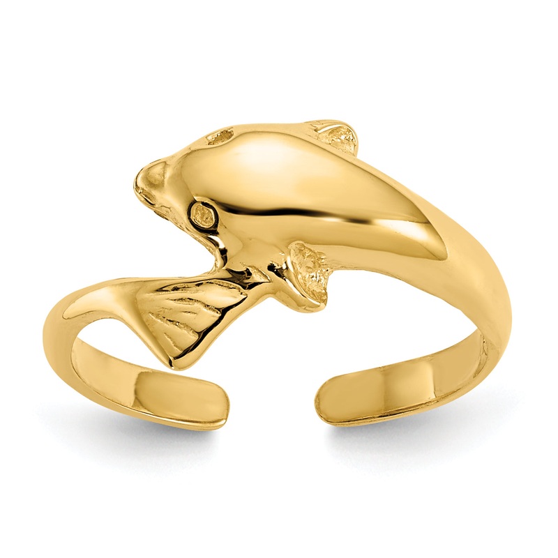 10K Yellow Gold 10K Dolphin Toe Ring