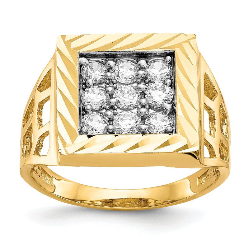 10K Yellow Gold Men’S Cz Ring
