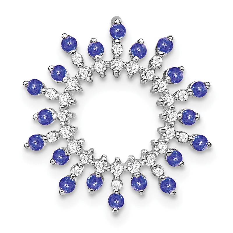 14k White Gold 14k White Gold Tanzanite and Diamond Snowflake Chain Slide