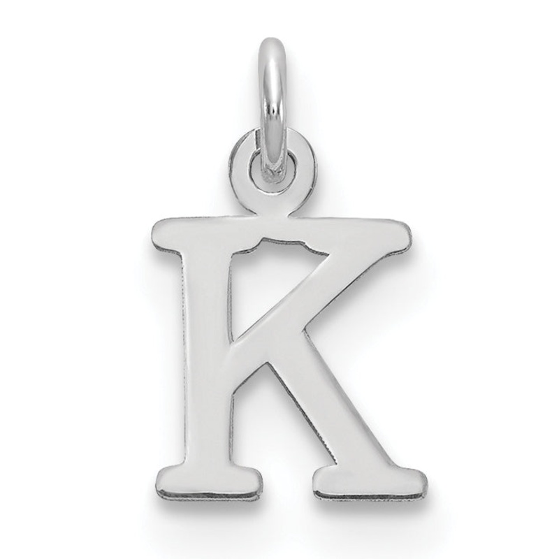 14k White Gold 14kw Cutout Letter K Initial Pendant
