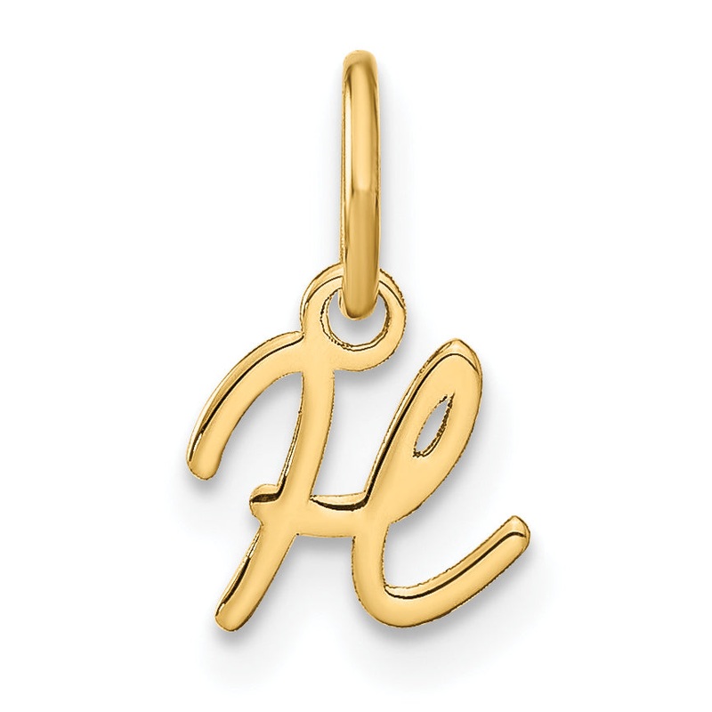 14k Yellow Gold 14KY Upper case Letter H Initial Charm