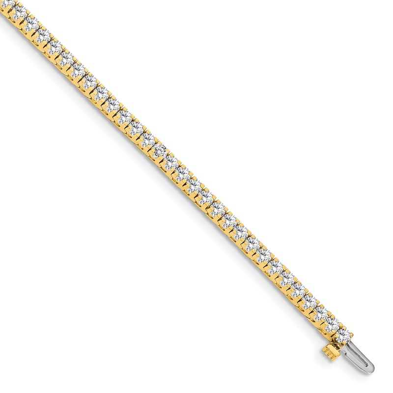 14k Yellow Gold 2 1/6 Ct. Lab Grown Diamond VS/SI+ G+ Round Tennis Bracelet