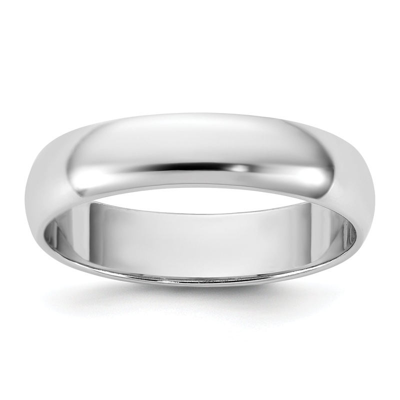 10K White Gold 10Kw 4.5mm Half Round Band Size 12