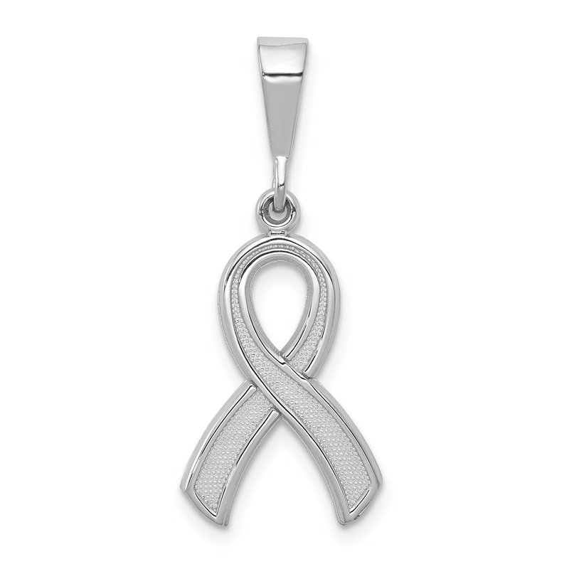 10K White Gold Awareness Pendant