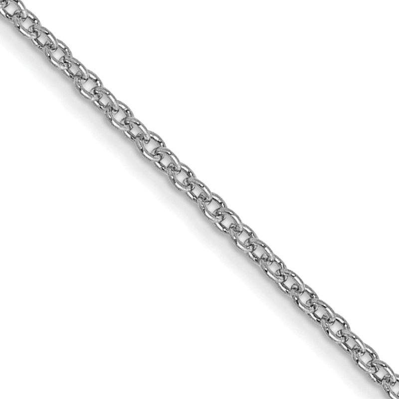10K White Gold Wg 1mm Round Open Link Cable Chain