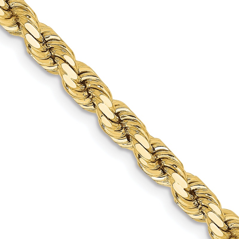 10K Yellow Gold 4.25mm Diamond-Cut Rope Chain
