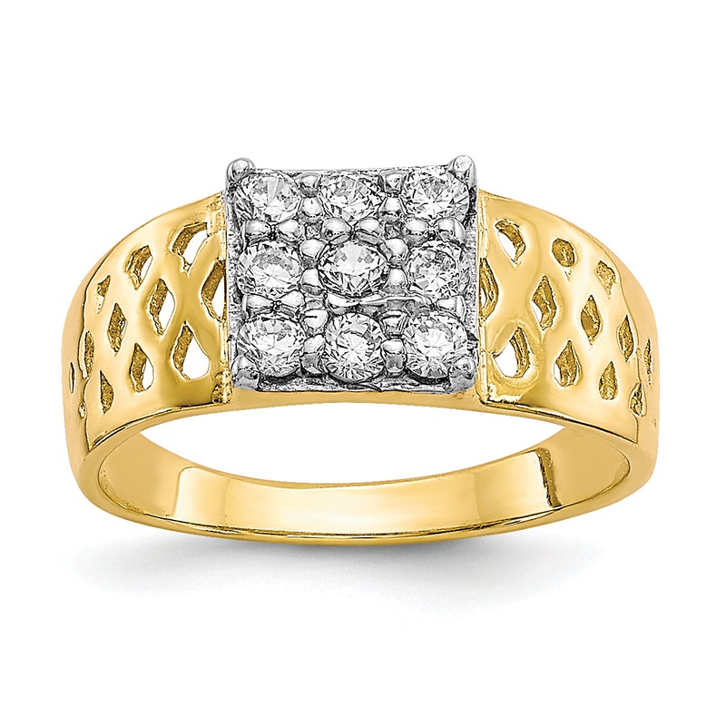 10K Yellow Gold Cz Baby Ring