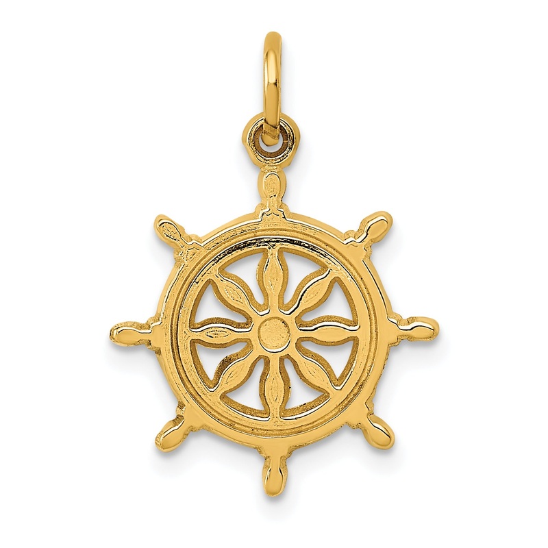 10K Yellow Gold Ships Wheel Charm