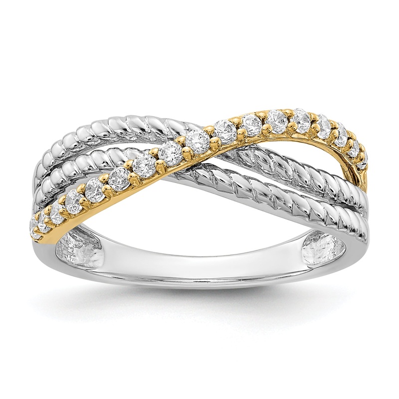 14k Two-Tone 1/4 Ct. Lab Grown Diamond VS/SI+ G+ Twist Ring