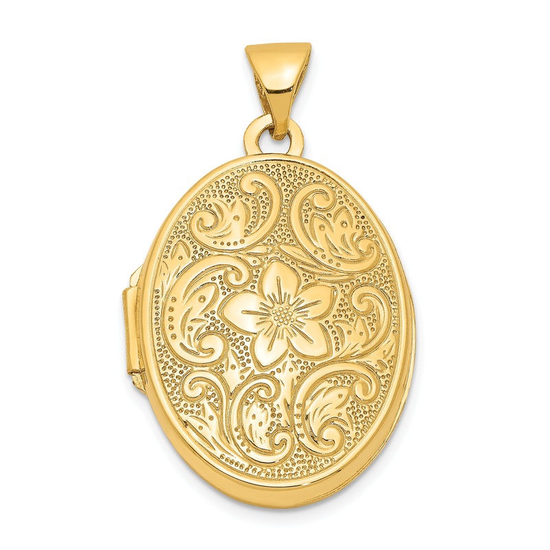 14k Yellow Gold 14k Scrolled Floral Locket