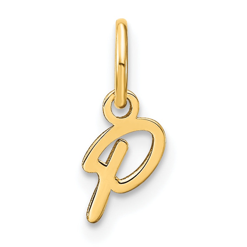 14k Yellow Gold 14KY Upper case Letter P Initial Charm