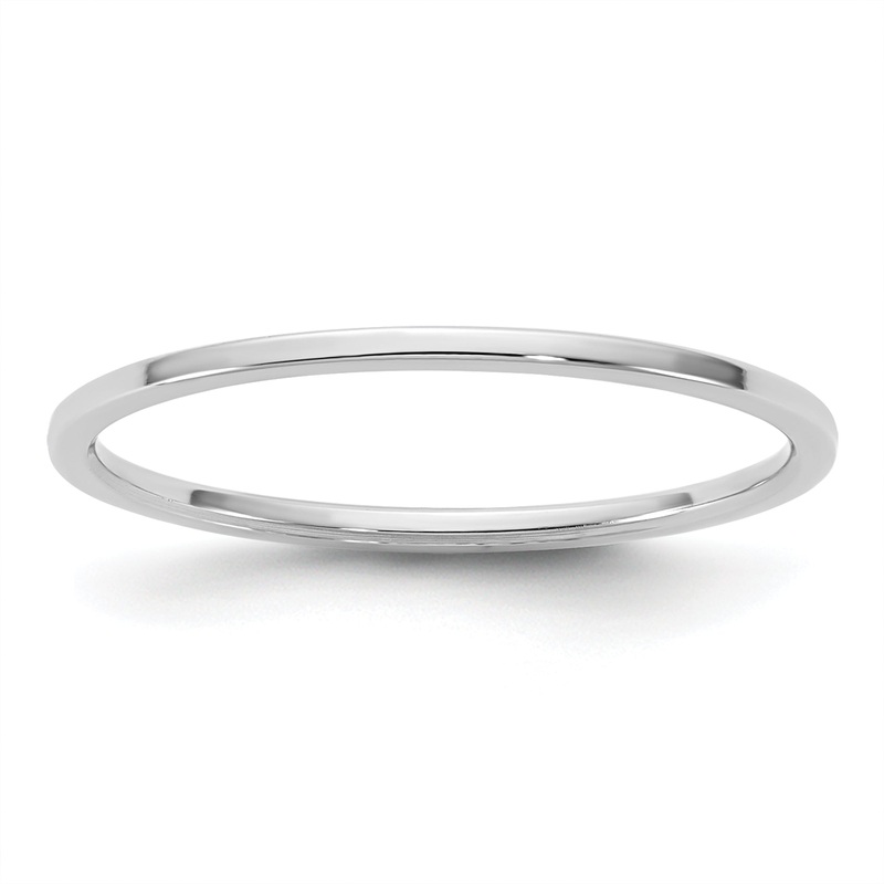 10K White Gold 10Kw 1mm Ltw Flat Band Size 7